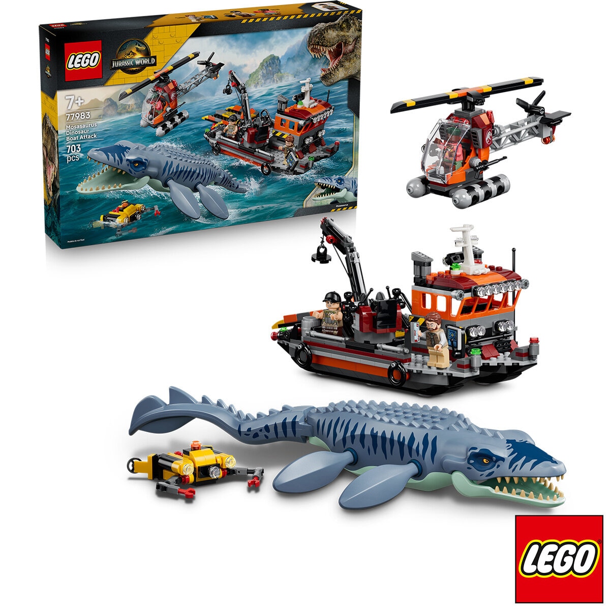 LEGO Jurassic World Mosasaurus Dinosaur Boat Attack - Model 77983 (7+ Years) LEGO Jurassic World Mosasaurus Dinosaur Boat Attack - Model 77983 (7+ Years)