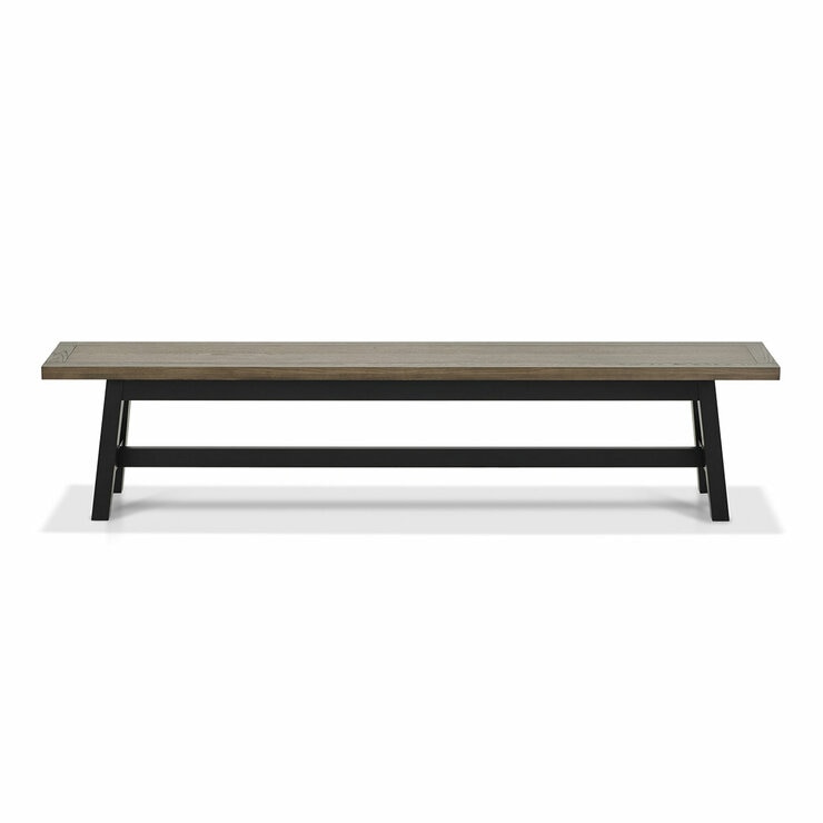 Bentley Designs Camden Weathered Oak & Peppercorn Large Bench, 220cm Bentley Designs Camden Weathered Oak & Peppercorn Large Bench, 220cm