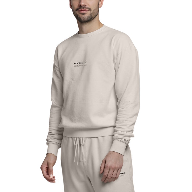 Aeropostale Men's Crew Neck Sweater in White