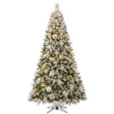 Flocked tree in warm white