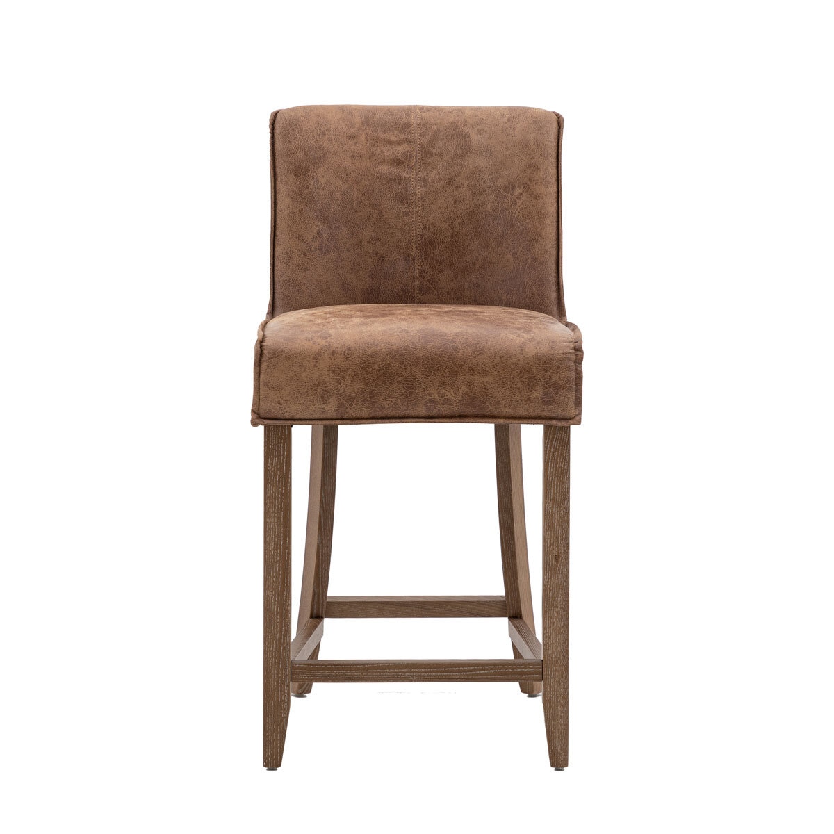 Tarnby Brown Leather Barstool 2pk