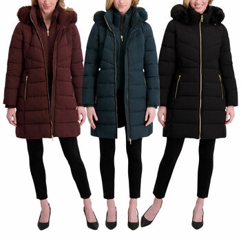 Halston Ladies Hooded Walker Coat