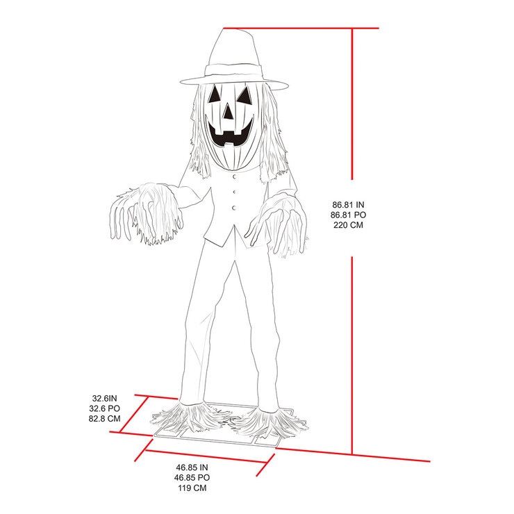 Buy Big Head JOL Scarecrow Dimensions Image at Costco.co.uk