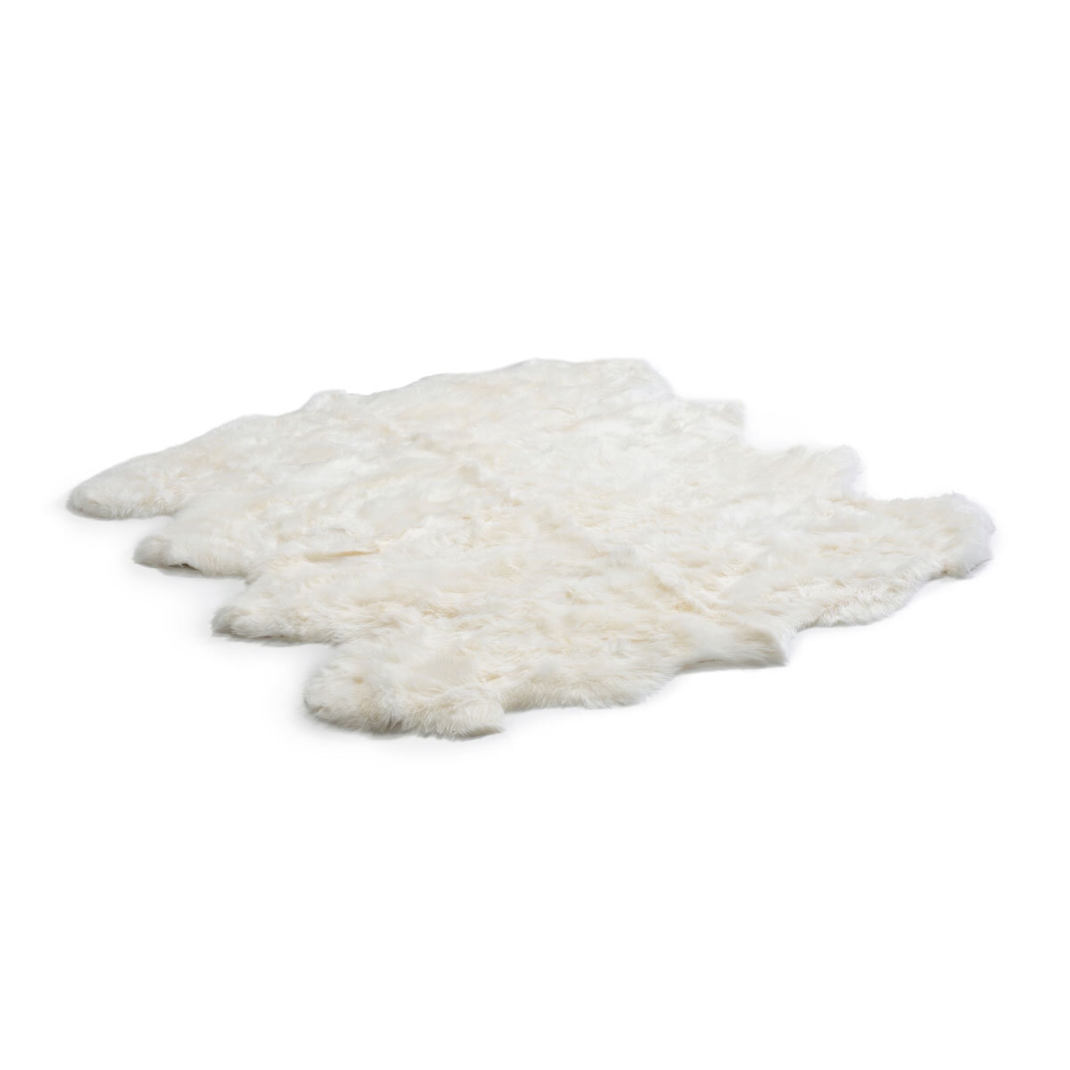 Bowron Longwool 100% Sheepskin Octo Rug, Ivory