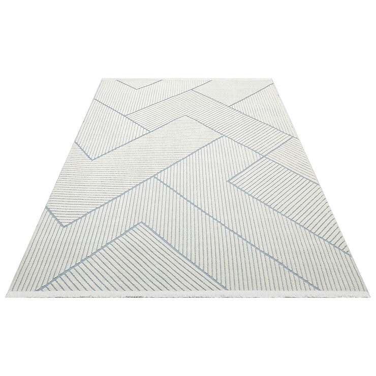 Concept Looms Jazz Blue Geo Indoor Outdoor Rug, in 2 Sizes