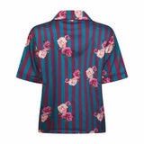 Ted Baker Ladies Satin 2 Piece PJ Set in Burgundy & Dark Blue