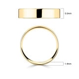 5.0mm Basic Light Court Wedding band. 18ct Yellow Gold