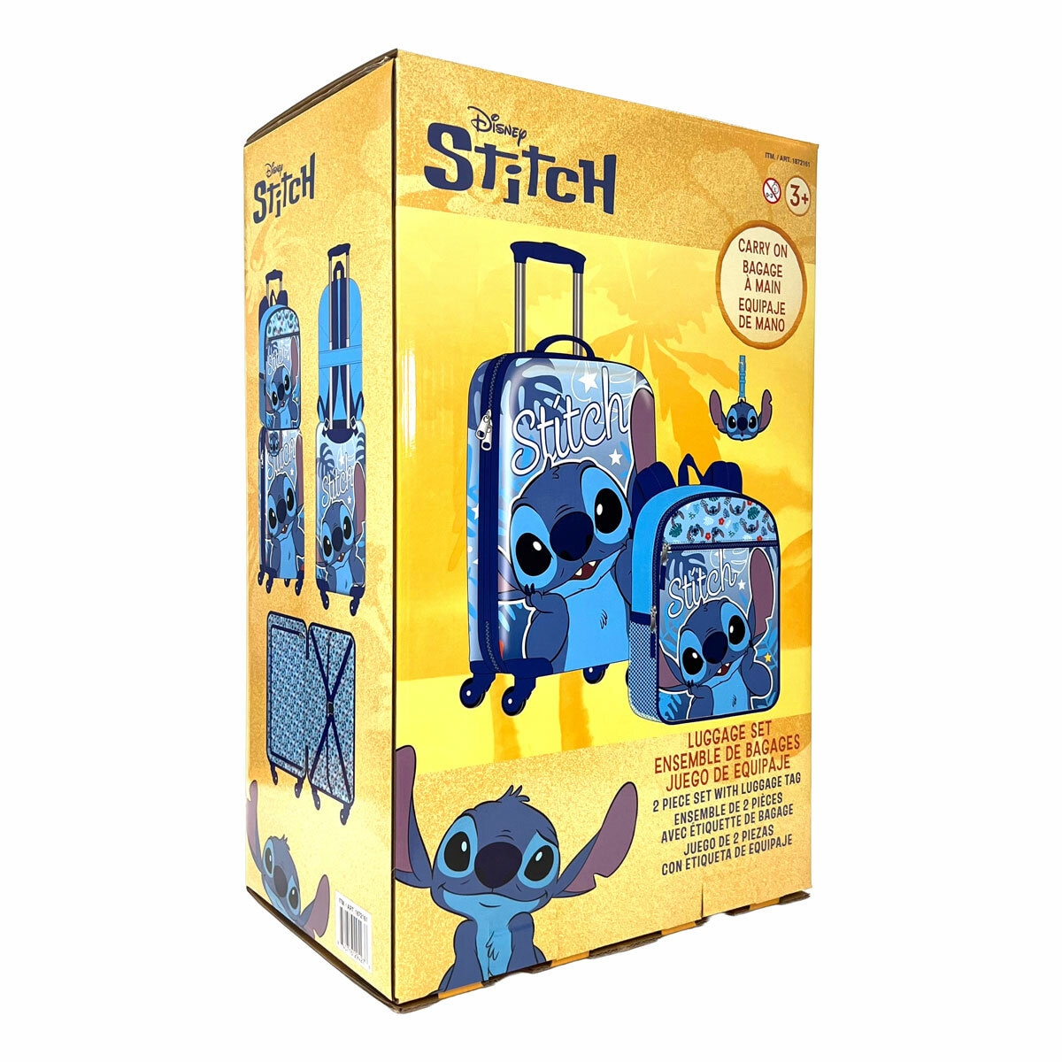 Disney Stitch 2 Piece Luggage Set with Bonus Luggage Tag