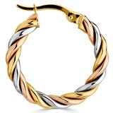 Twist Hoop Earrings, 14ct Yellow Gold