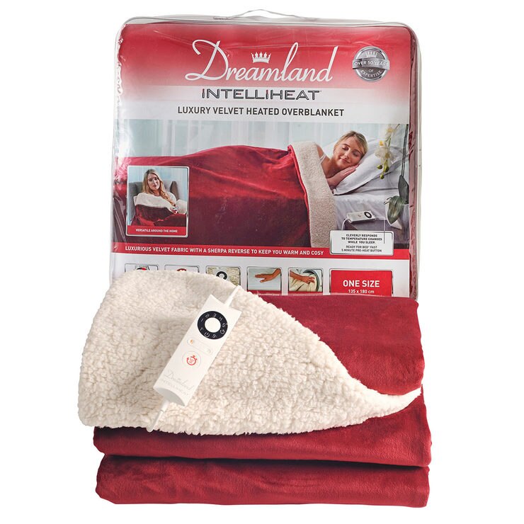 Dreamland Intelliheat Luxury Velvet & Sherpa Heated Overblanket Costco UK