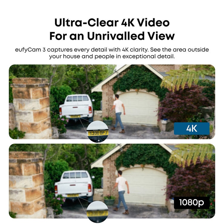 eufyCam S330 4K Solar Security Camera CCTV 3 Pack with HomeBase 3 - No Monthly Fees