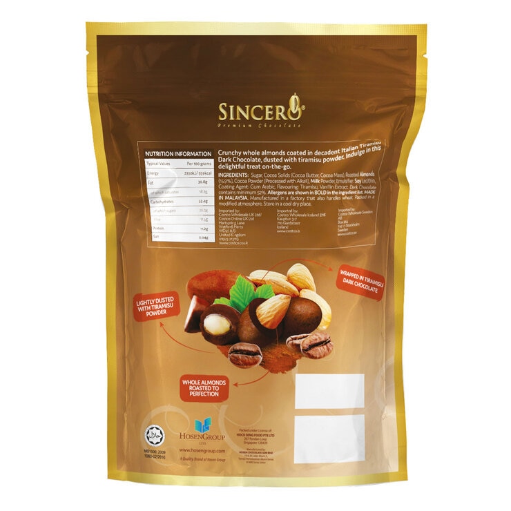 Tiramisu Dark Chocolate Almonds, 660g Tiramisu Dark Chocolate Almonds, 660g