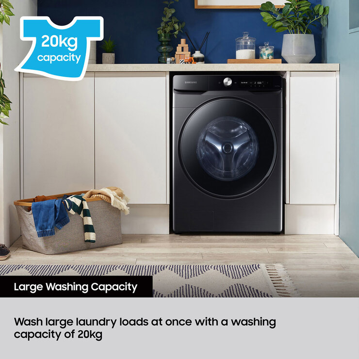Samsung WF20DG8650BVU1 20kg Washing Machine, A Rated in Black