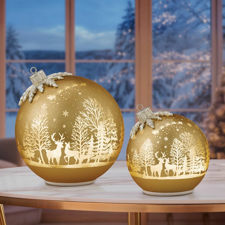 Glass Rotating Balls Assortment- Set of 2