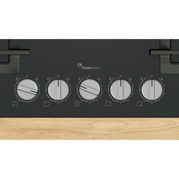 Bosch Series 6 PPQ7A6I40, Tempered Glass 75cm Gas Hob in Black