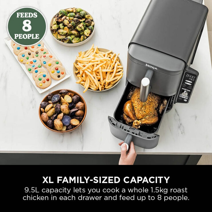 Ninja Double Stack 9.5L Air Fryer XL capacity