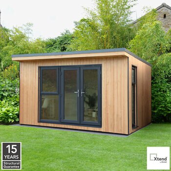 Installed Forest Garden Xtend 4 x 3m Insulated Garden Office