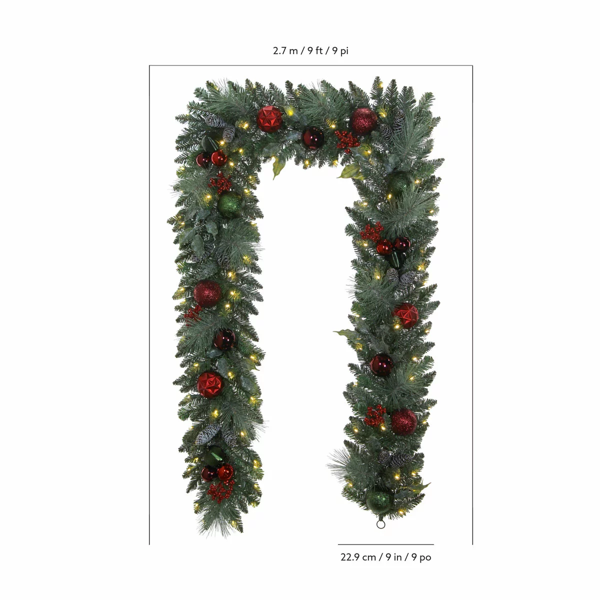 9 ft Pre-lit Christmas Artificial Garland With Twinkling LED Lights - Picture 13 of 13