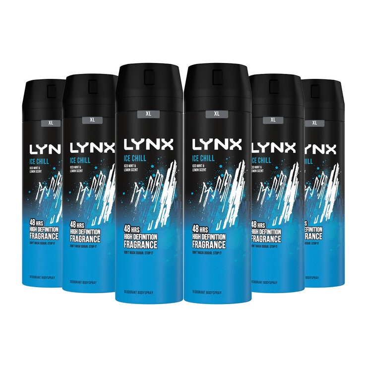 Lynx Ice Chill Body Spray, 6 x 200ml Lynx Ice Chill Body Spray, 6 x 200ml