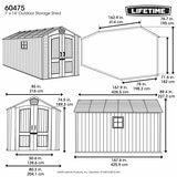 Lifetime 7ft 1" x 14ft (2.16 x 4.27m) Storage Shed - Model 60475