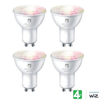 4lite WiZ Connected GU10 Colours and Whites Smart Bulbs 4 Pack