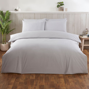 Cotton Exchange Manchester 200 Thread Count Percale Grey 3 Piece Bed Set, in 4 Sizes