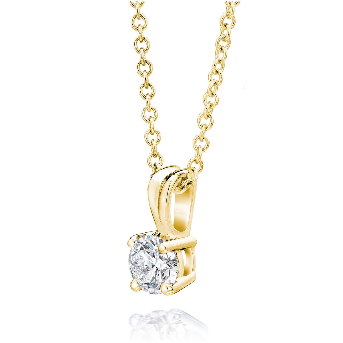 0.5ct Diamond Pendant, 18k Yellow Gold