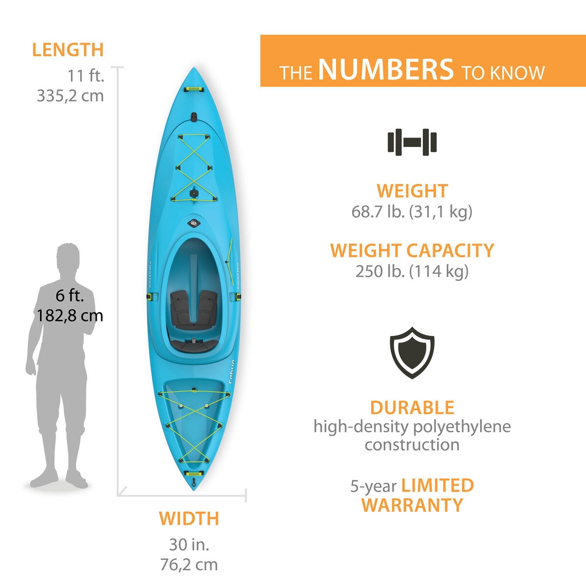 Emotion Cabrio 11ft (3.35m) Hybrid Kayak with Paddle