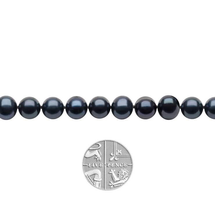 7.5-8mm Cultured Freshwater Black Pearl Bolo Bracelet, 18ct Yellow Gold 7.5-8mm Cultured Freshwater Black Pearl Bolo Bracelet, 18ct Yellow Gold