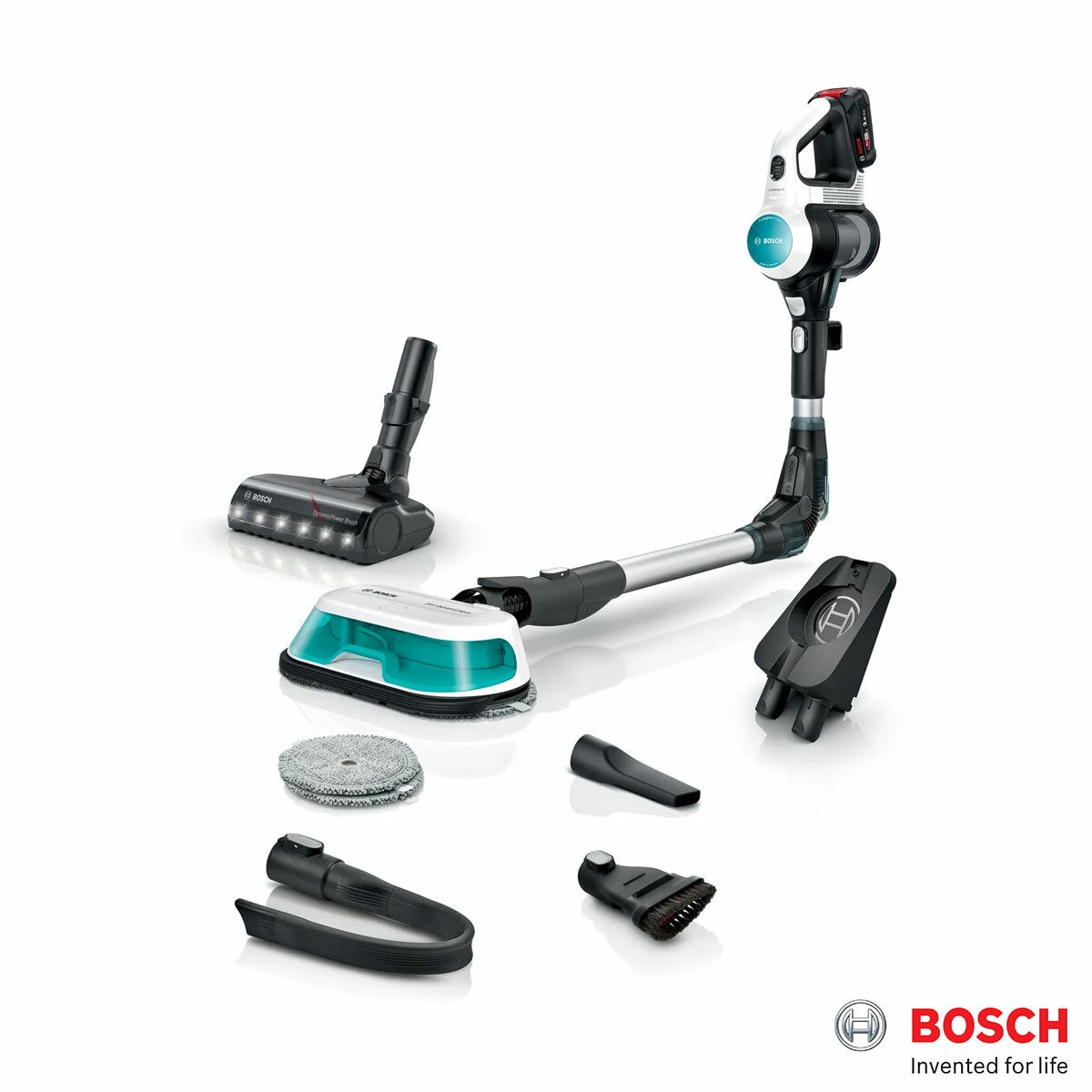 Bosch Unlimited 7 Aqua Cordless Stick with attachments