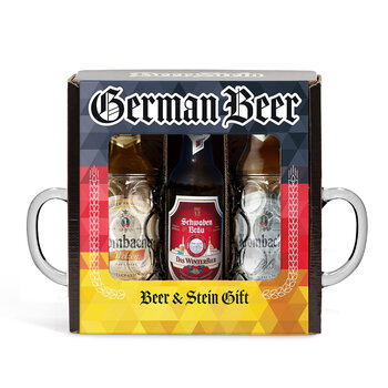 German Beer Collection With 2 Stein Glasses, 3 x 500ml