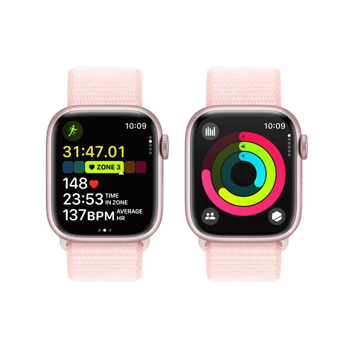 Buy Apple Watch Series 9 GPS, 41mm Pink Aluminium Case with Light Pink Sport Loop S/M, MR953QA/A @ costco.co.uk