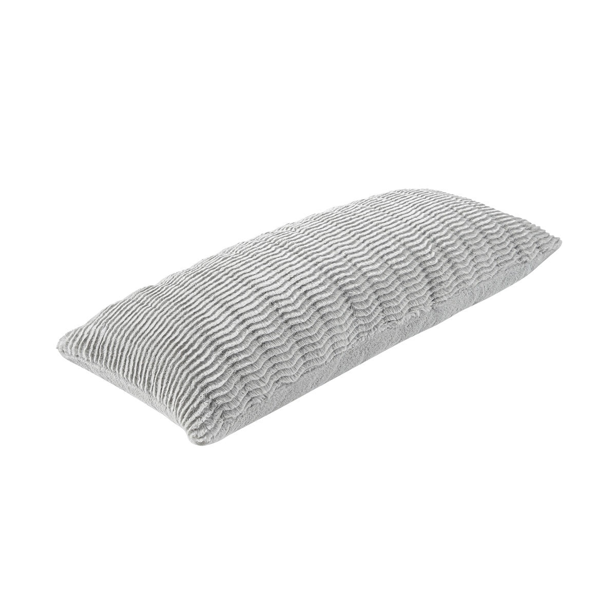 Casual Living Faux Fur Body Pillow in Light Grey, 50 x 121 cm
