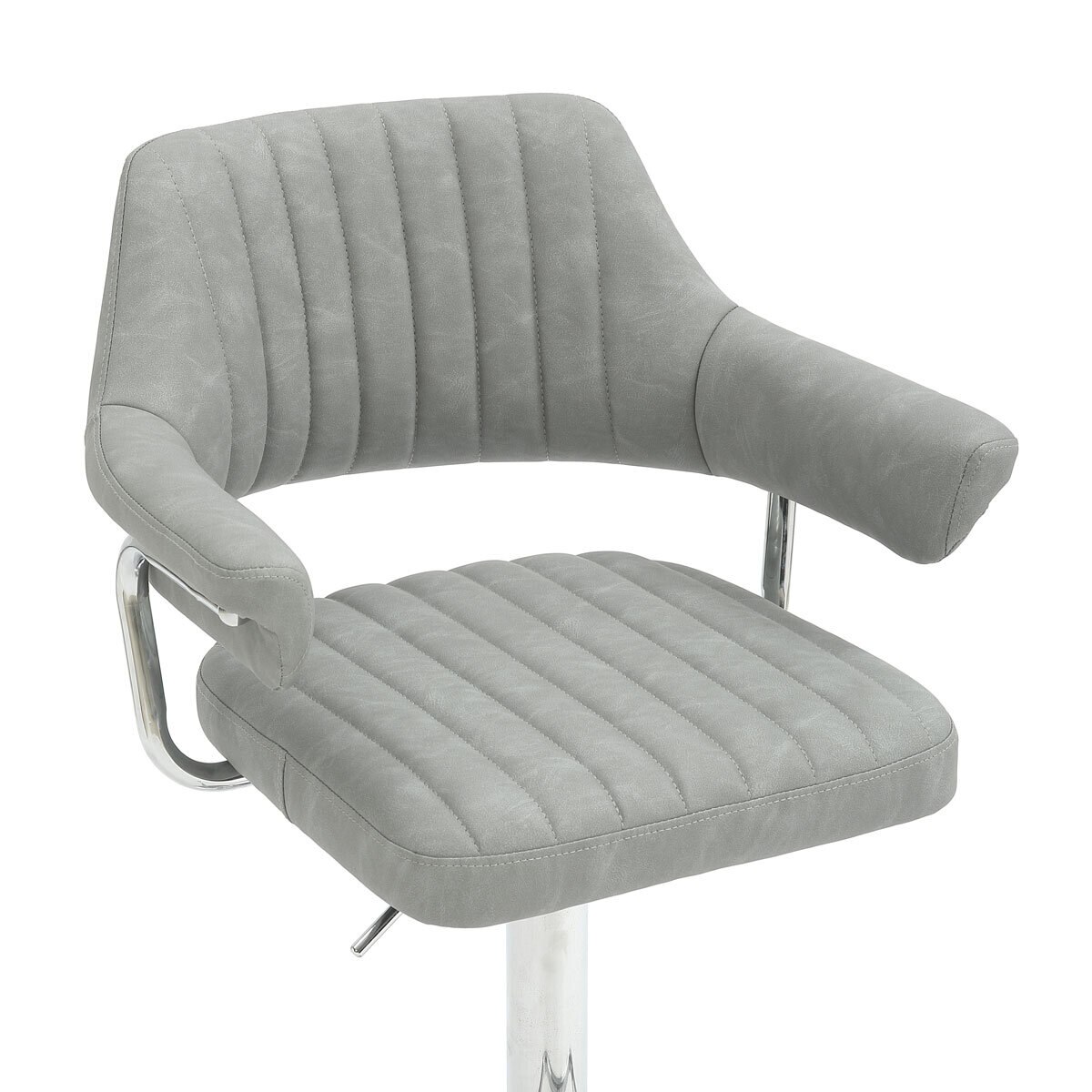 Cortez Light Grey Faux Leather Bar Stool, 2 Pack