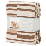 Berkshire Brown Striped Chenille Throw, 152 x 178 cm