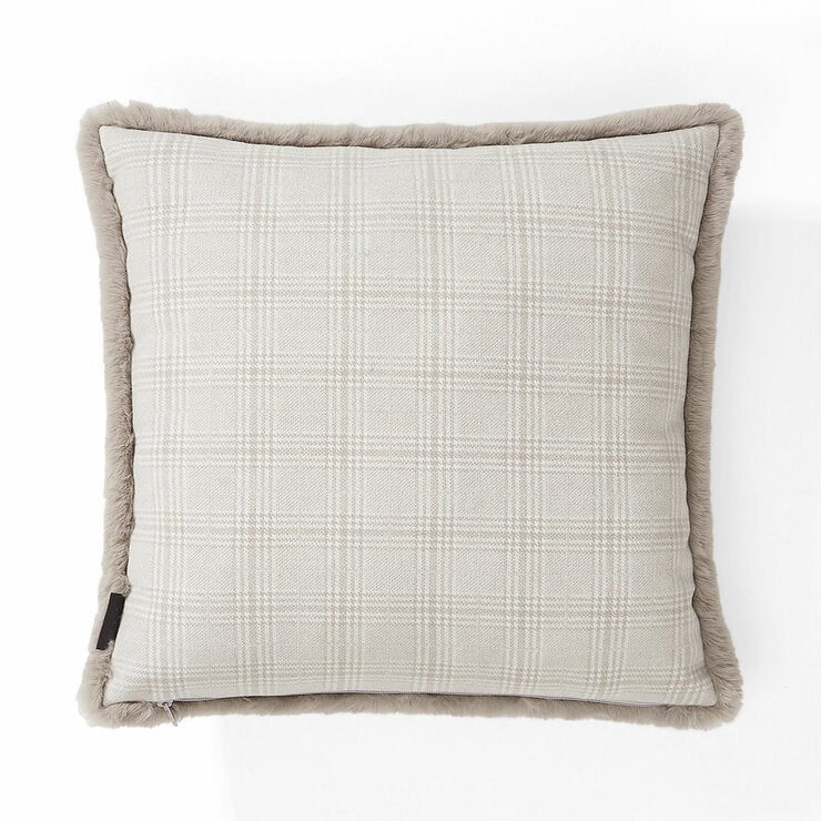 Mon Chateau Tweed Faux Fur Cushion In 3 Designs, 50 x 50 cm Mon Chateau Tweed Faux Fur Cushion In 3 Designs, 50 x 50 cm