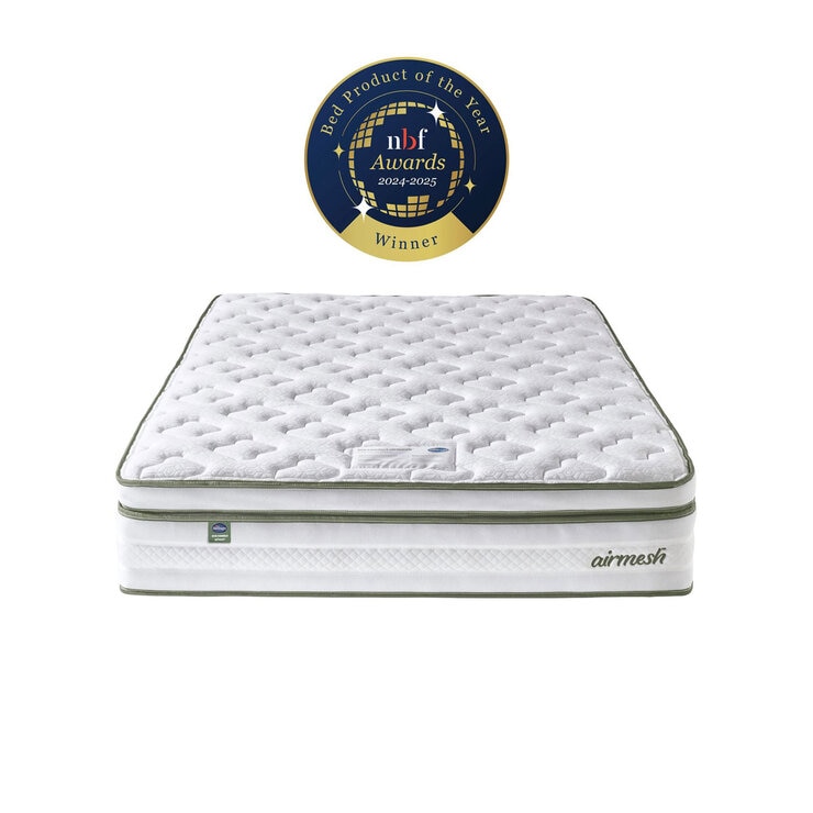Silentnight AirMesh® 3000 Pocket Boxtop Mattress & Slate Grey 4 Drawer Divan, Double