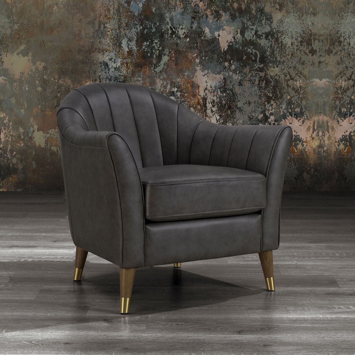 Isabella Grey Leather Accent Chair Costco UK