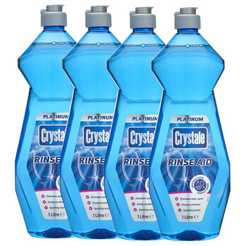 Crystale Platinum Dishwasher Rinse Aid, 4 x 1L