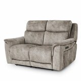 Oscar Grey Fabric Power Reclining 2 Seater Sofa with Power Headrest