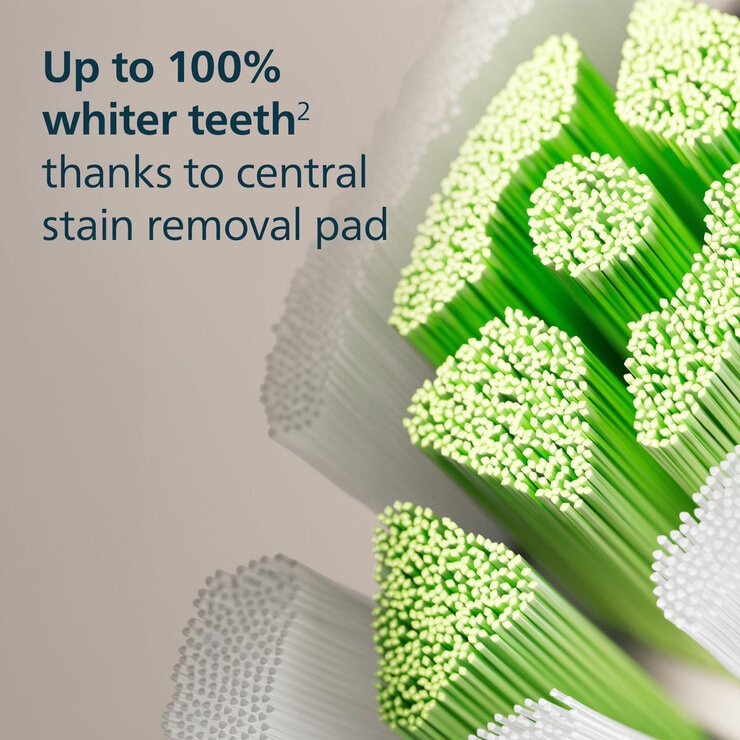 Philips Brush Head 6 Pack in White with cental strain removal pad