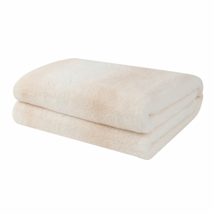 Mon Chateau Faux Fur Throw in Ivory, 152 x 177 cm