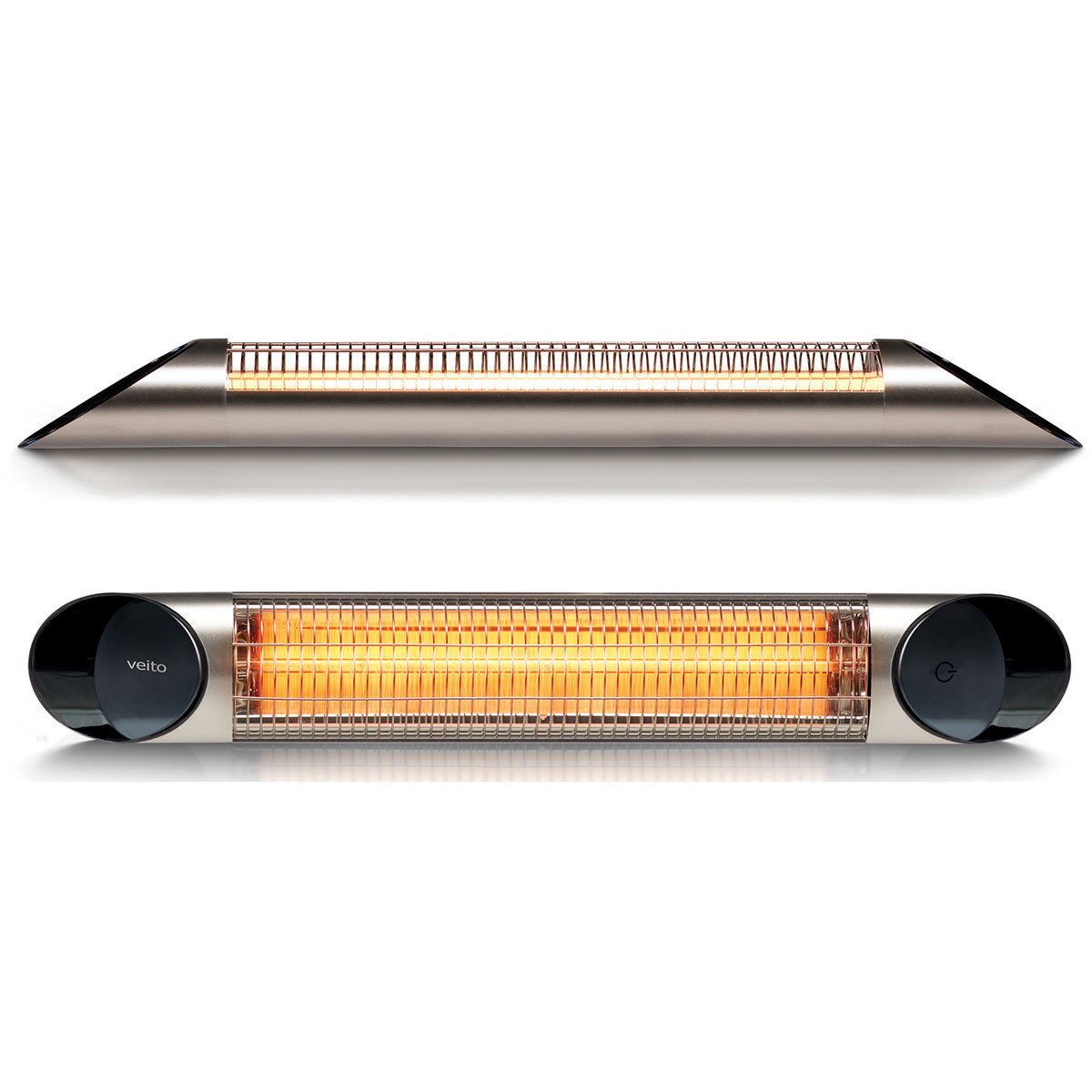 Veito Blade 2000 Carbon infrared heater Silver front and side veiw