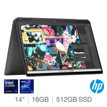 HP Spectre x360, Intel Core Ultra 5, 16GB RAM, 512GB SSD, 14 Inch Convertible 2 in 1 Laptop, 14-eu0006na