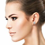 0.99ctw Round Brilliant Cut Diamond Earrings, 18ct White Gold