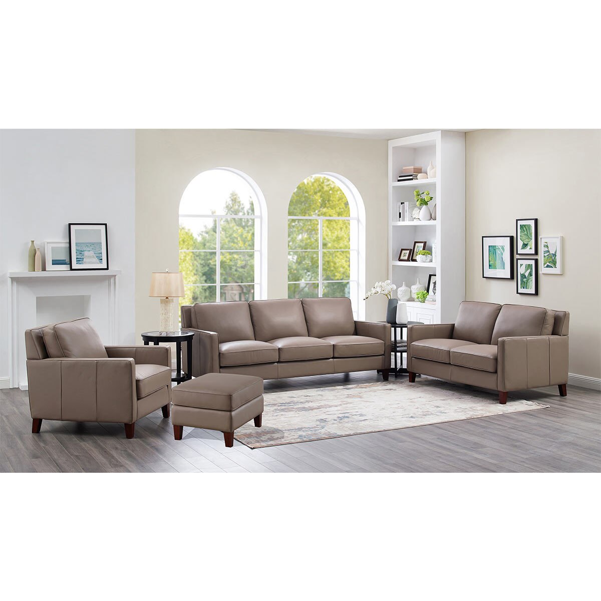 West Park 3 Seater Taupe Leather Sofa Costco UK