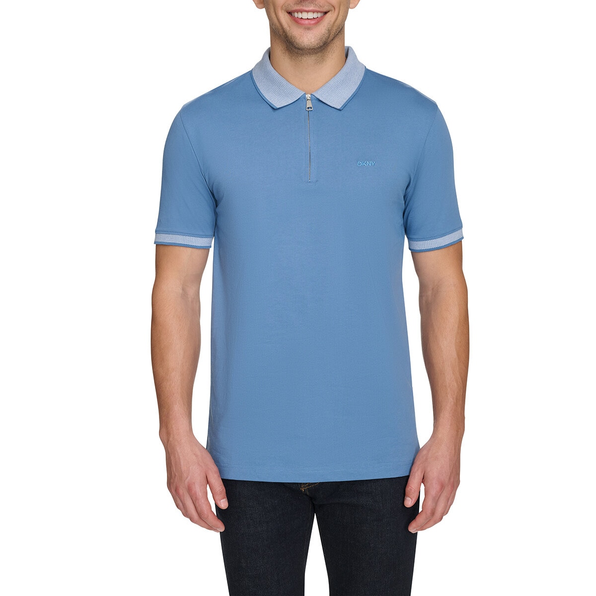 DKNY Men's Zip Collar Polo
