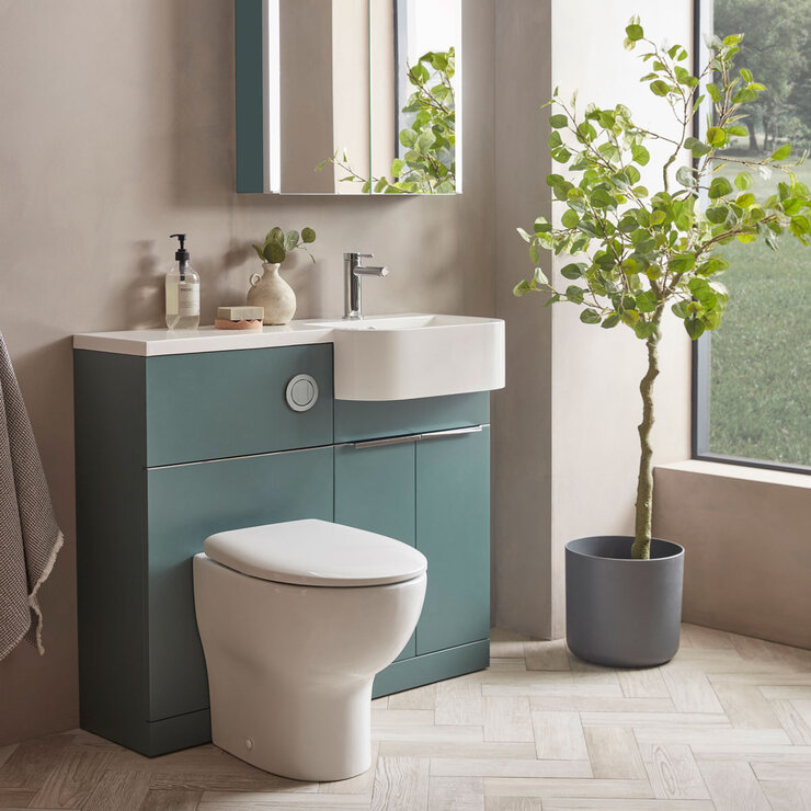 Tavistock Lindo 99.6 cm Floor Mounted Right Hand WC Unit in Green