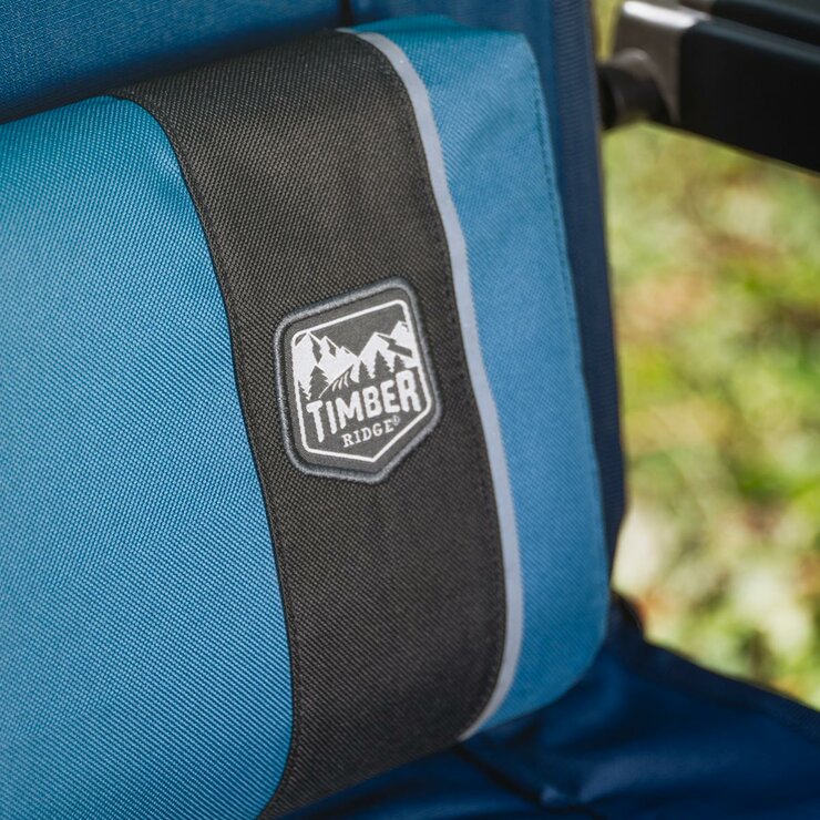 Lifestyle image of the Timber Ridge logo on the Zero Gravity Lounger