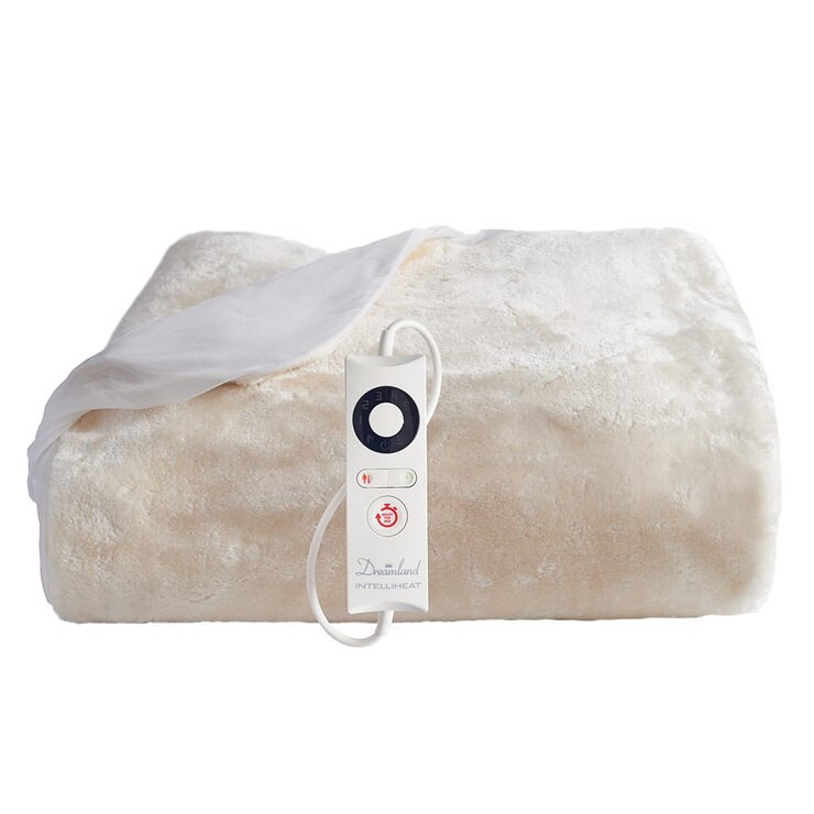Dreamland Intelliheat Faux Fur Heated Mattress Protector, Single